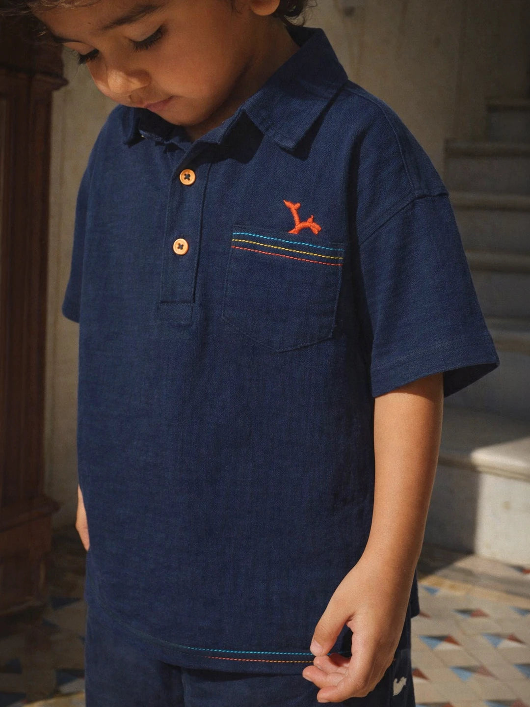 Navy Muslin Shirt