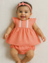 Peach Gingham Play Dress Set