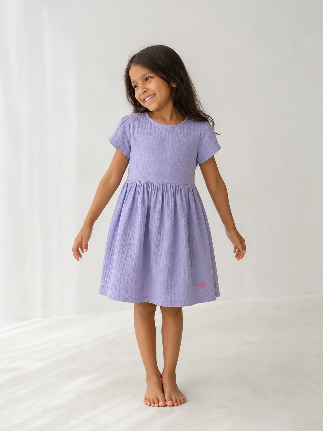 Textured Short Sleeve Dress