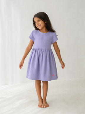 Textured Short Sleeve Dress