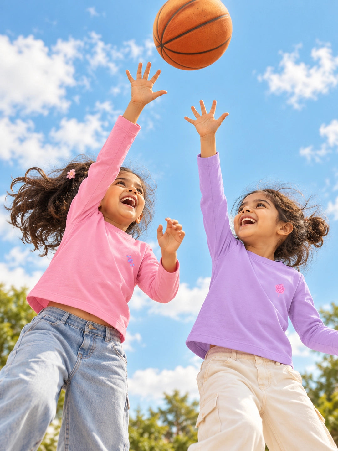 Pack of 2 Full Sleeves Girl's T-Shirt