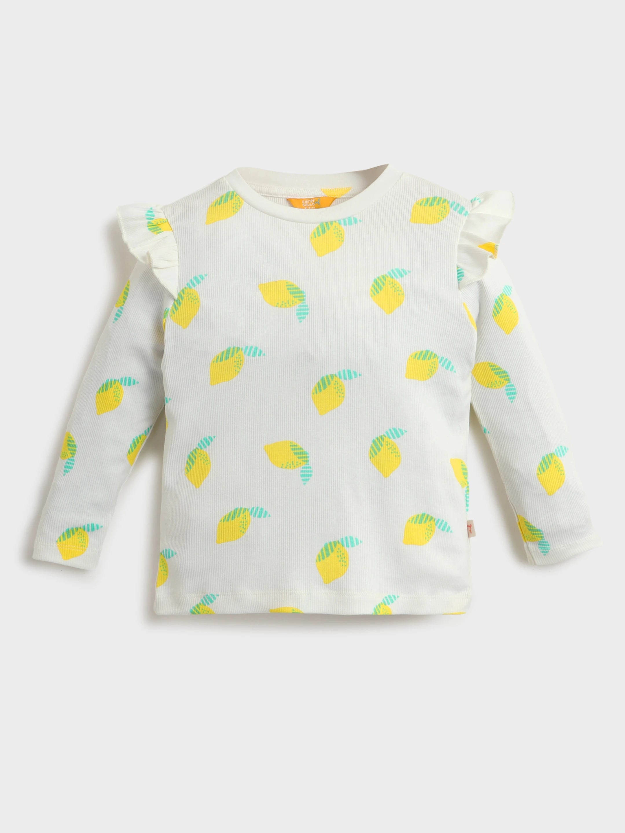 White lemon ribbed tee
