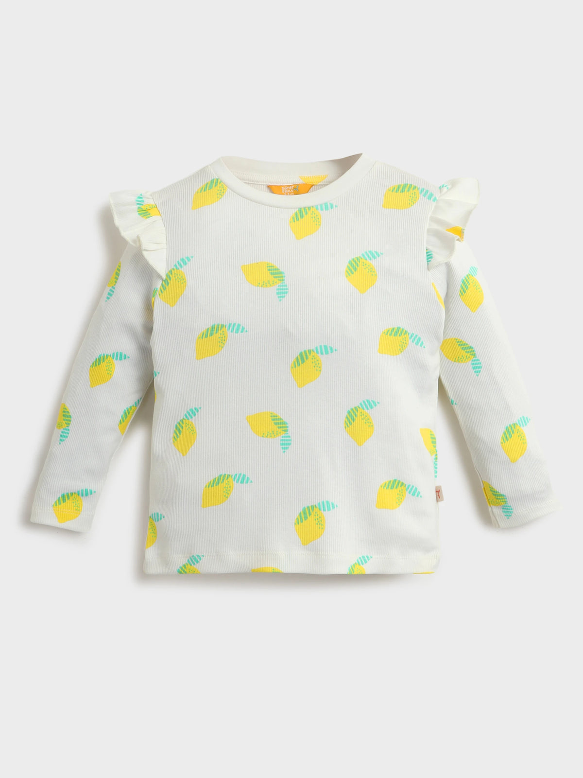White lemon ribbed tee