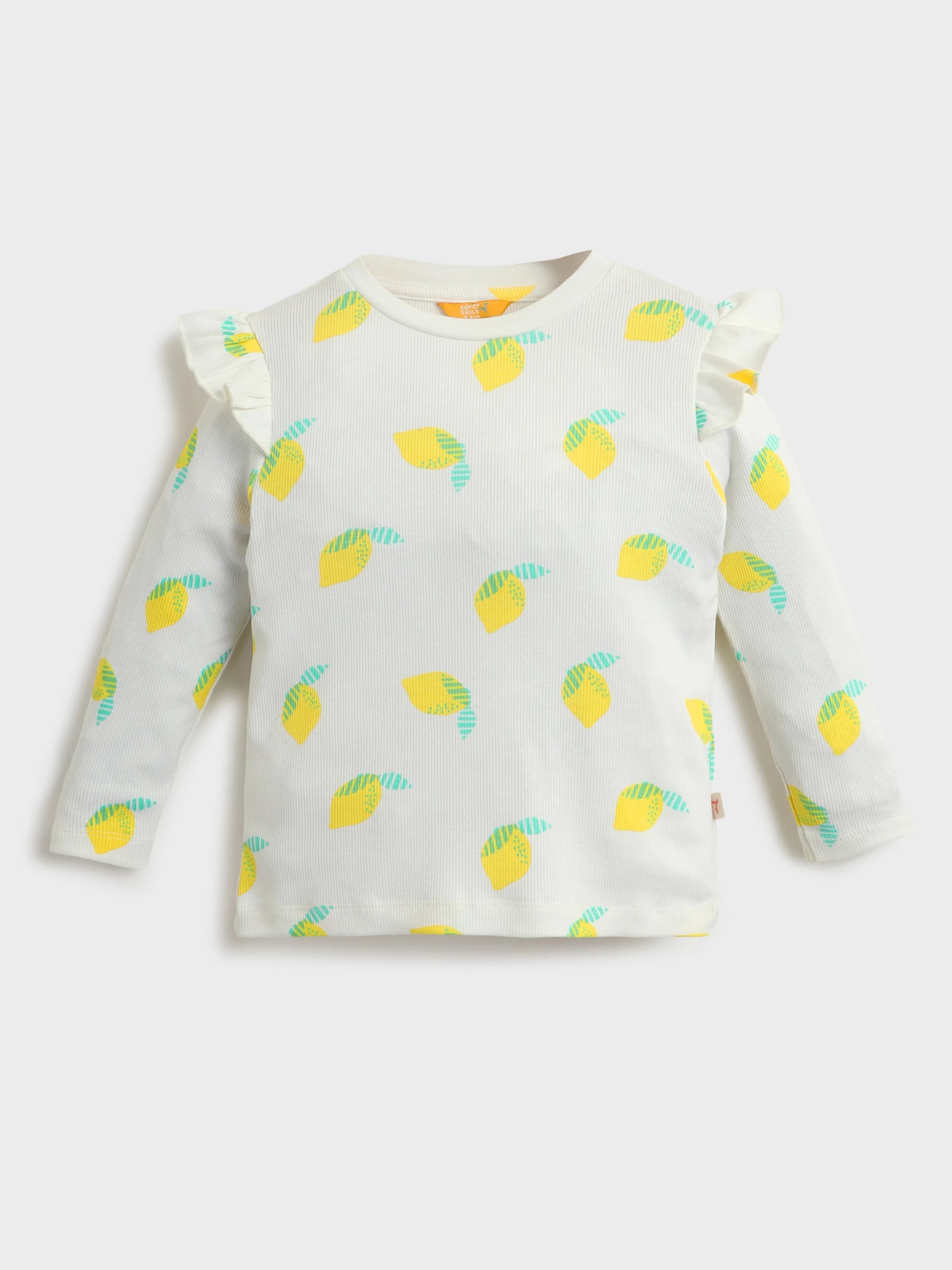 White lemon ribbed tee