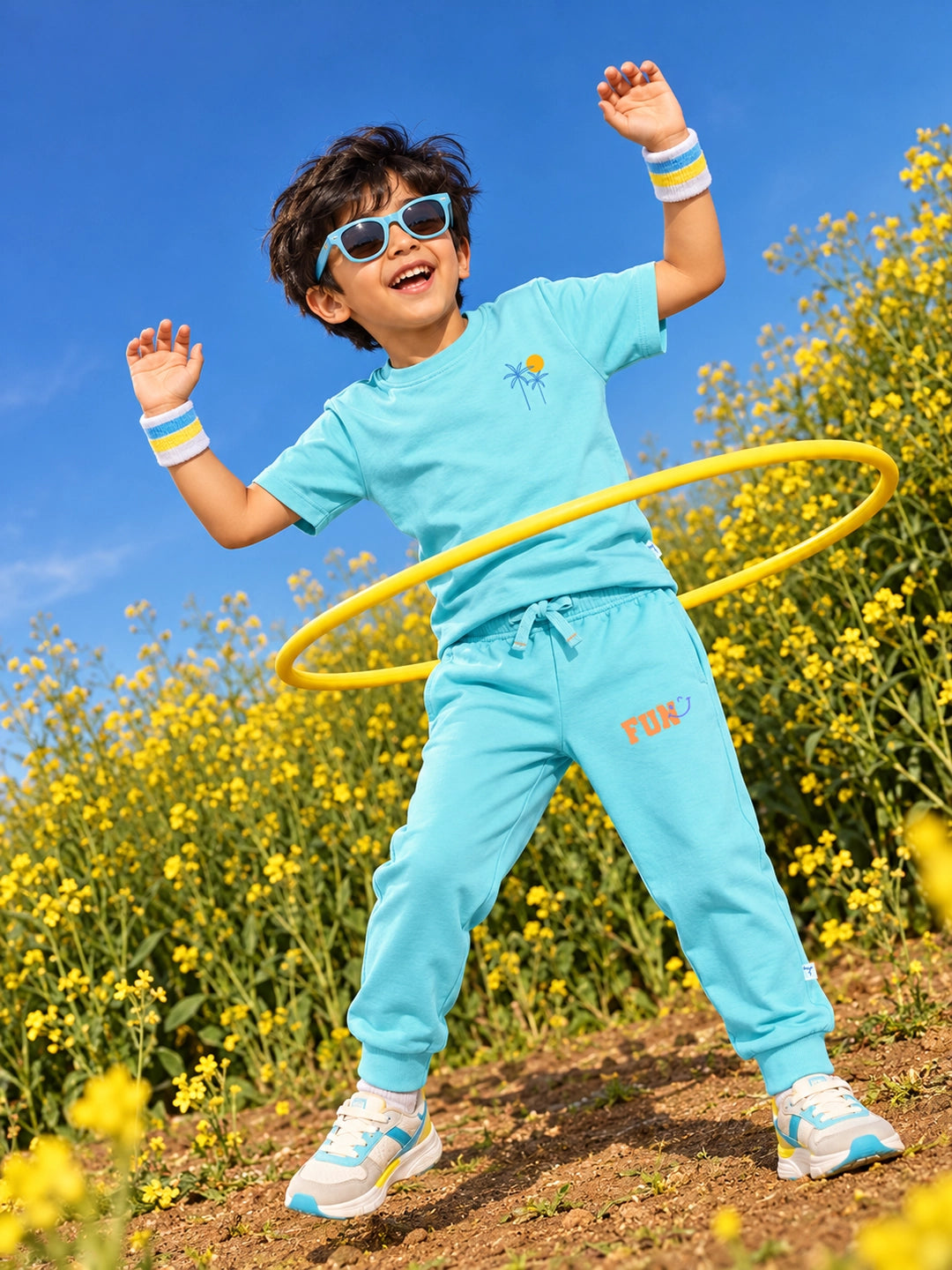 Aqua Blue T-Shirt & Jogger Set