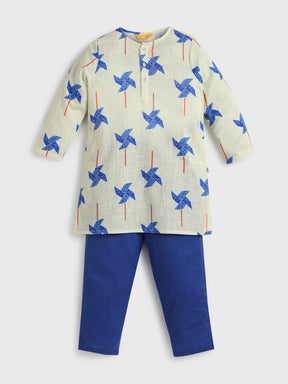 Pinwheel Printed Kurta Pajama Set