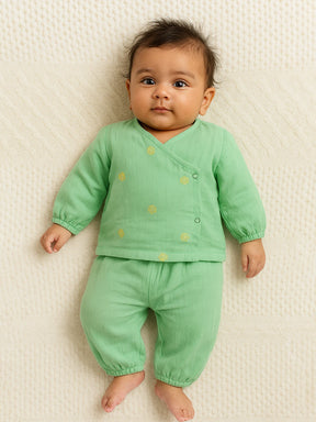 Minty Wrap Around Cotton Jhabla Set
