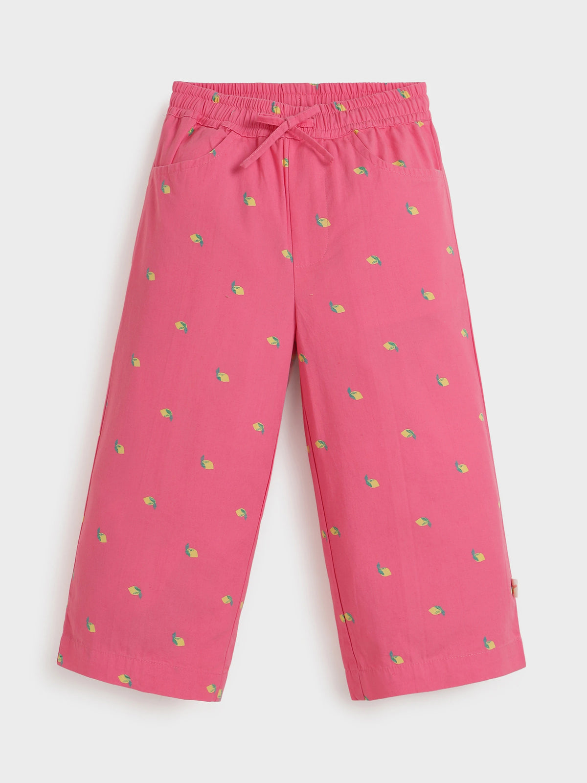 Pink Printed Cotton Pants