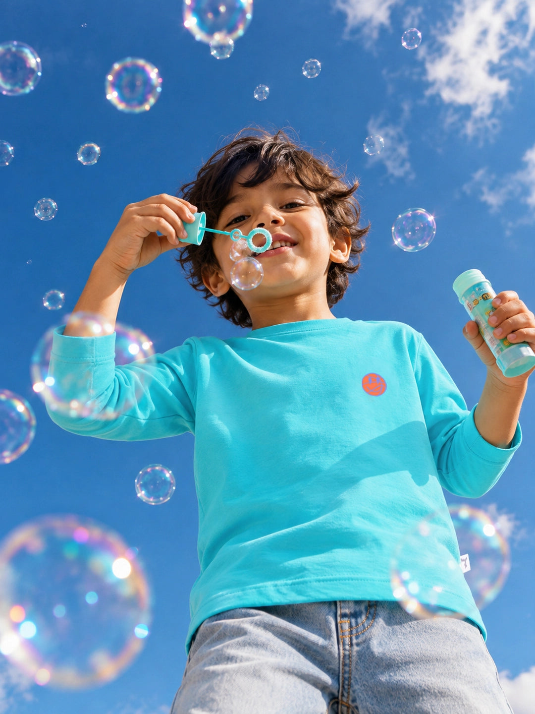 Aqua Blue Boy's T-Shirt