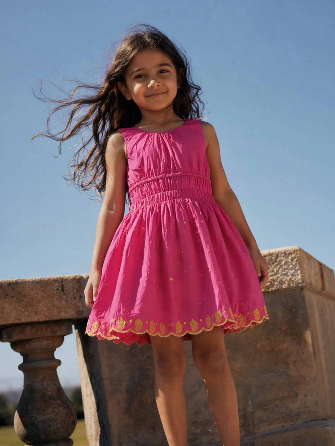 Embroidered Sleeveless Dress
