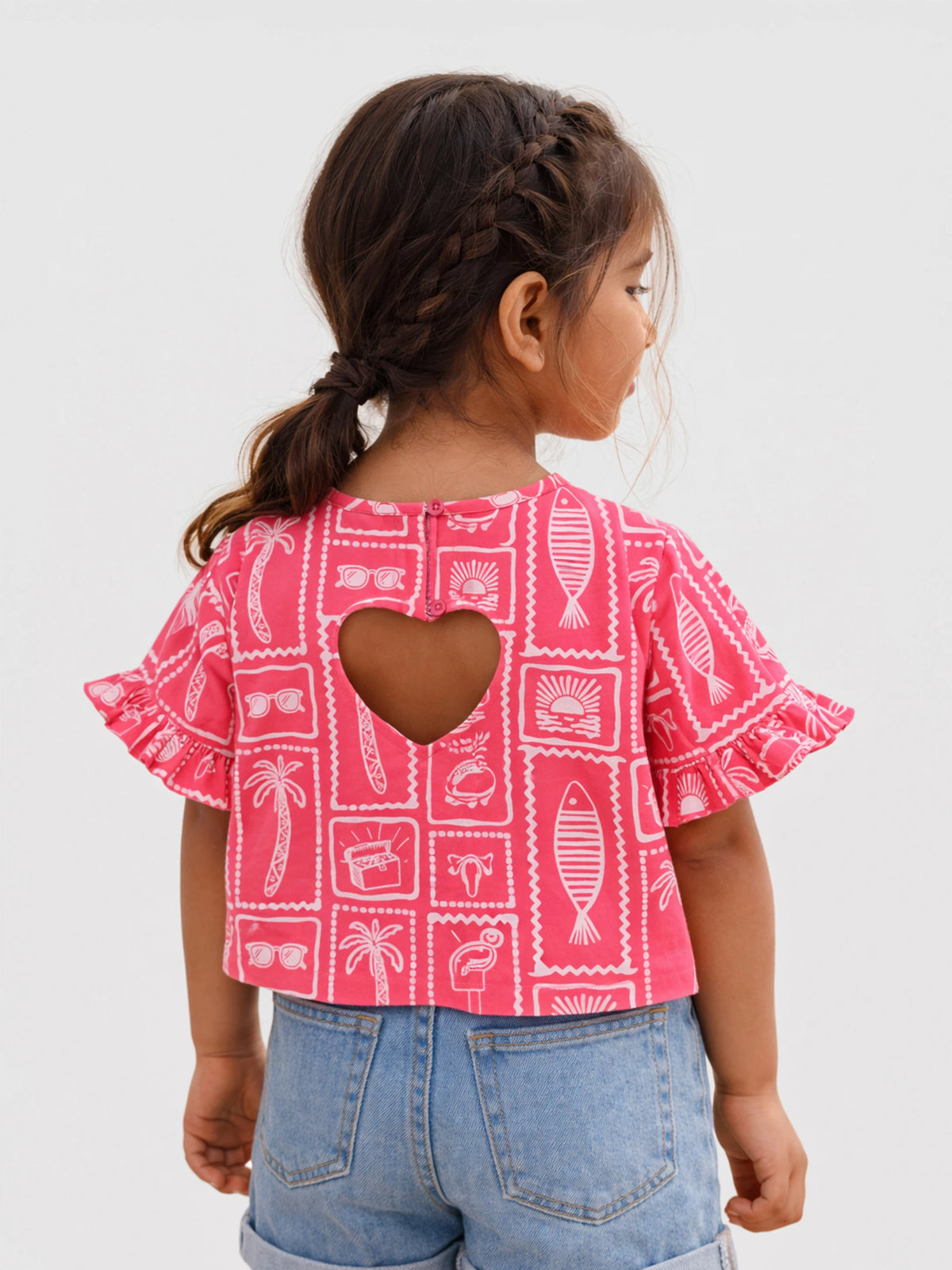 Pink Heart Cut Top
