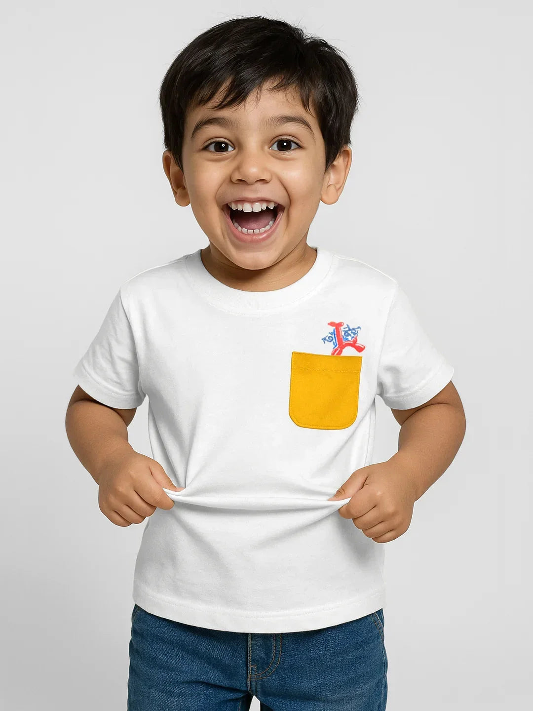 Jumping Girraffe Embroidered Cotton Tee