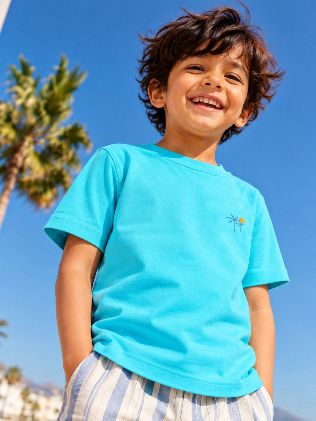 Aqua Blue Boy's T-Shirt