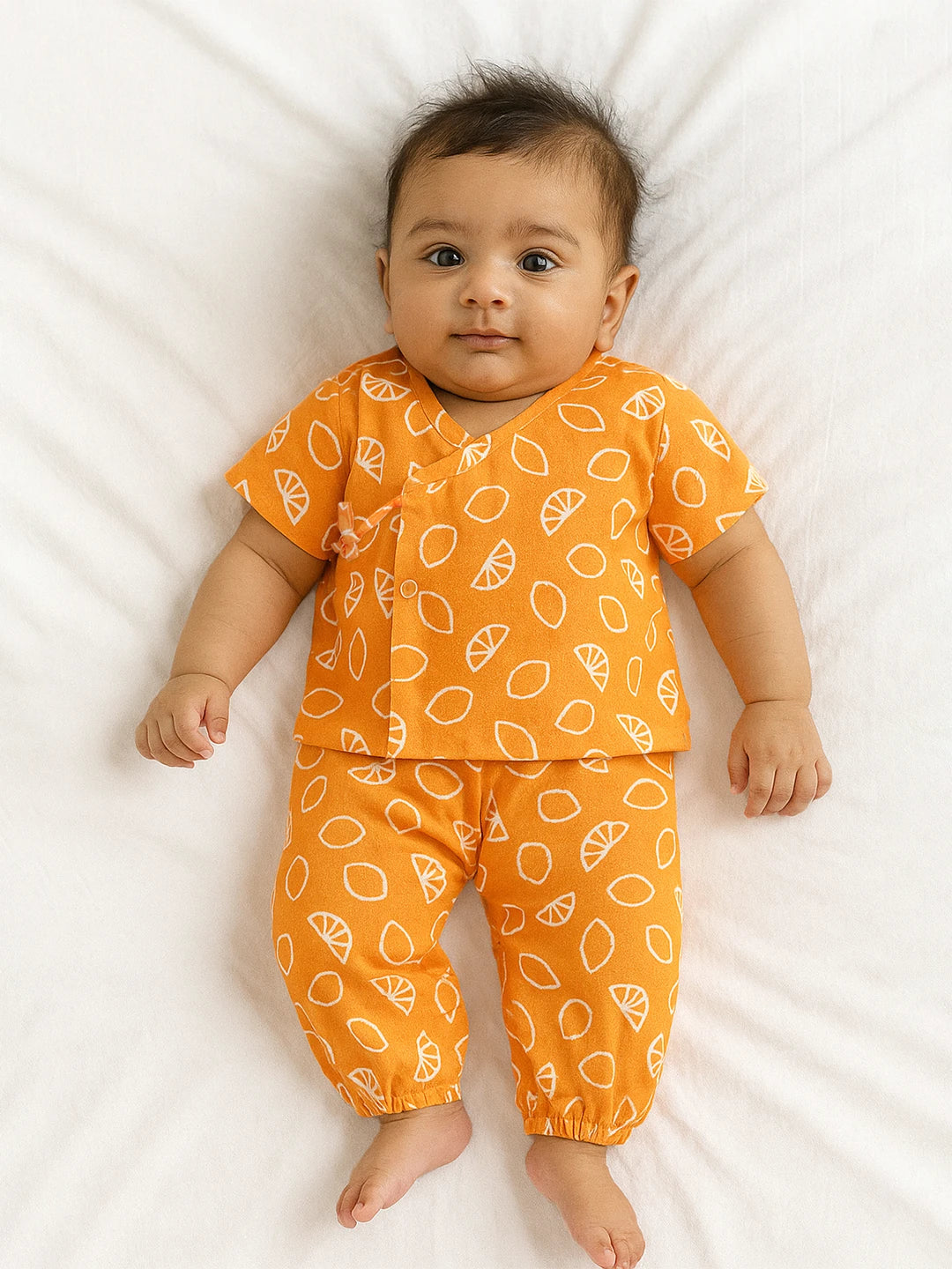 Tangy Twist Wrap Around Cotton Jhabla Set