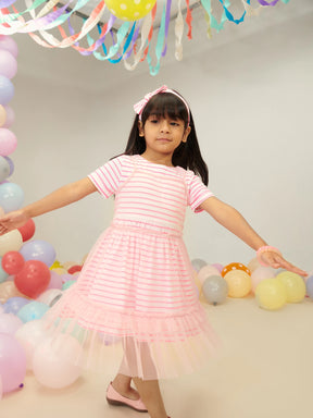 Pink Mesh Dress Set of 3 Somersault