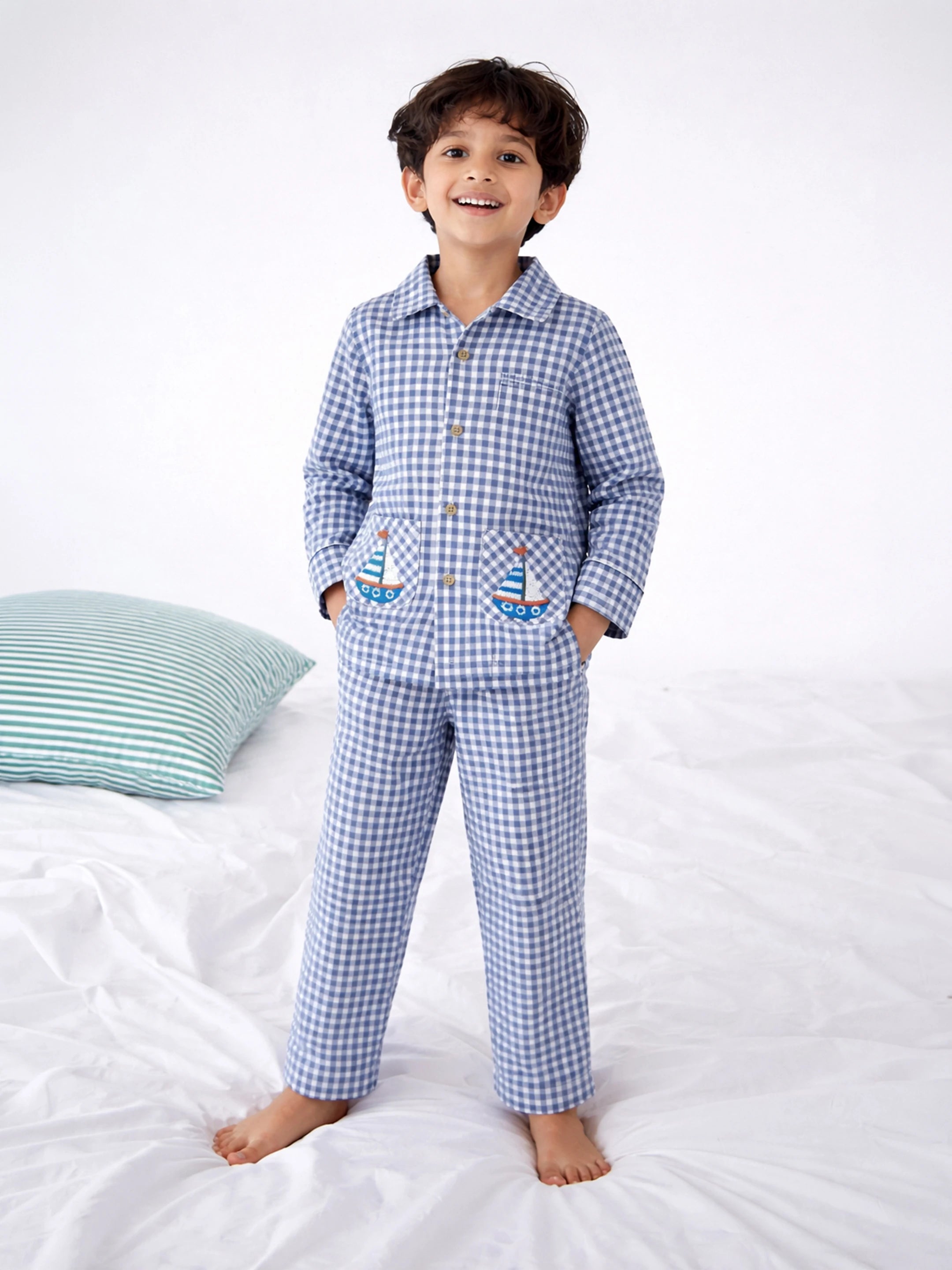 Checkered Blue Co-ord Set