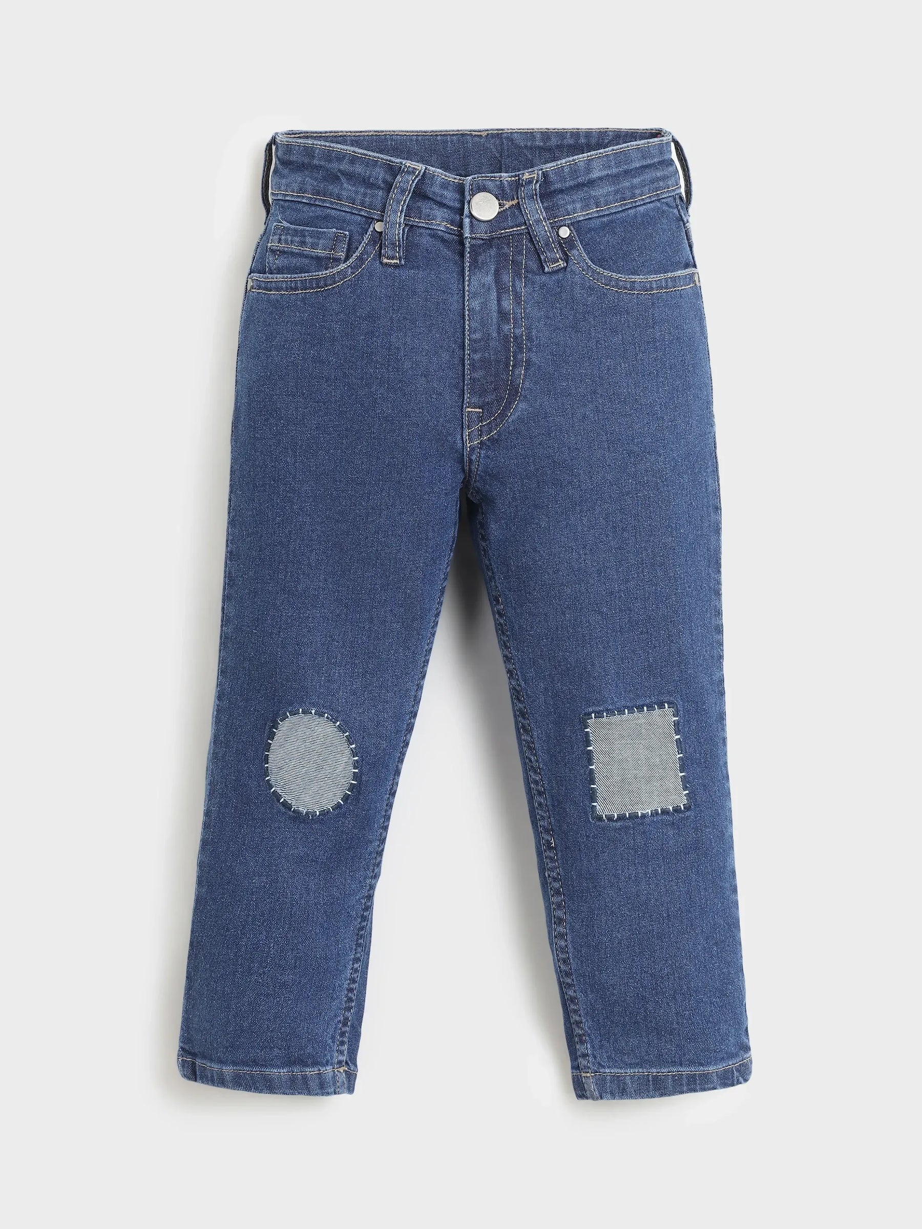 Patched Knee Denim Pants