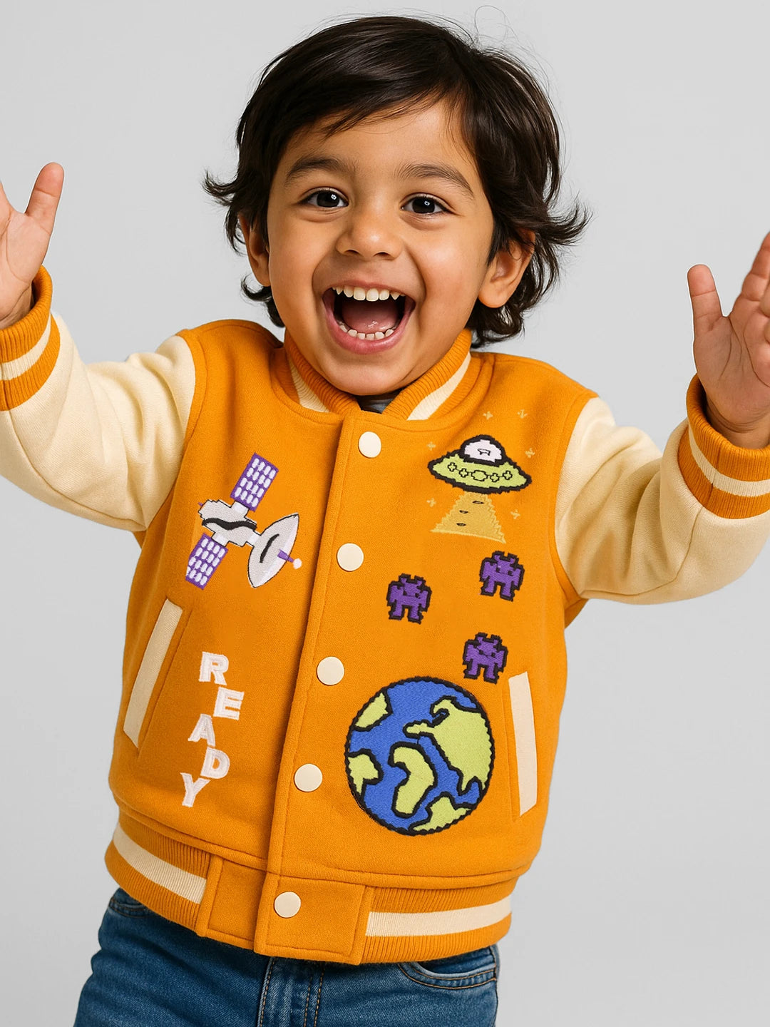 Ready Set Go Embroidered Varsity Jacket