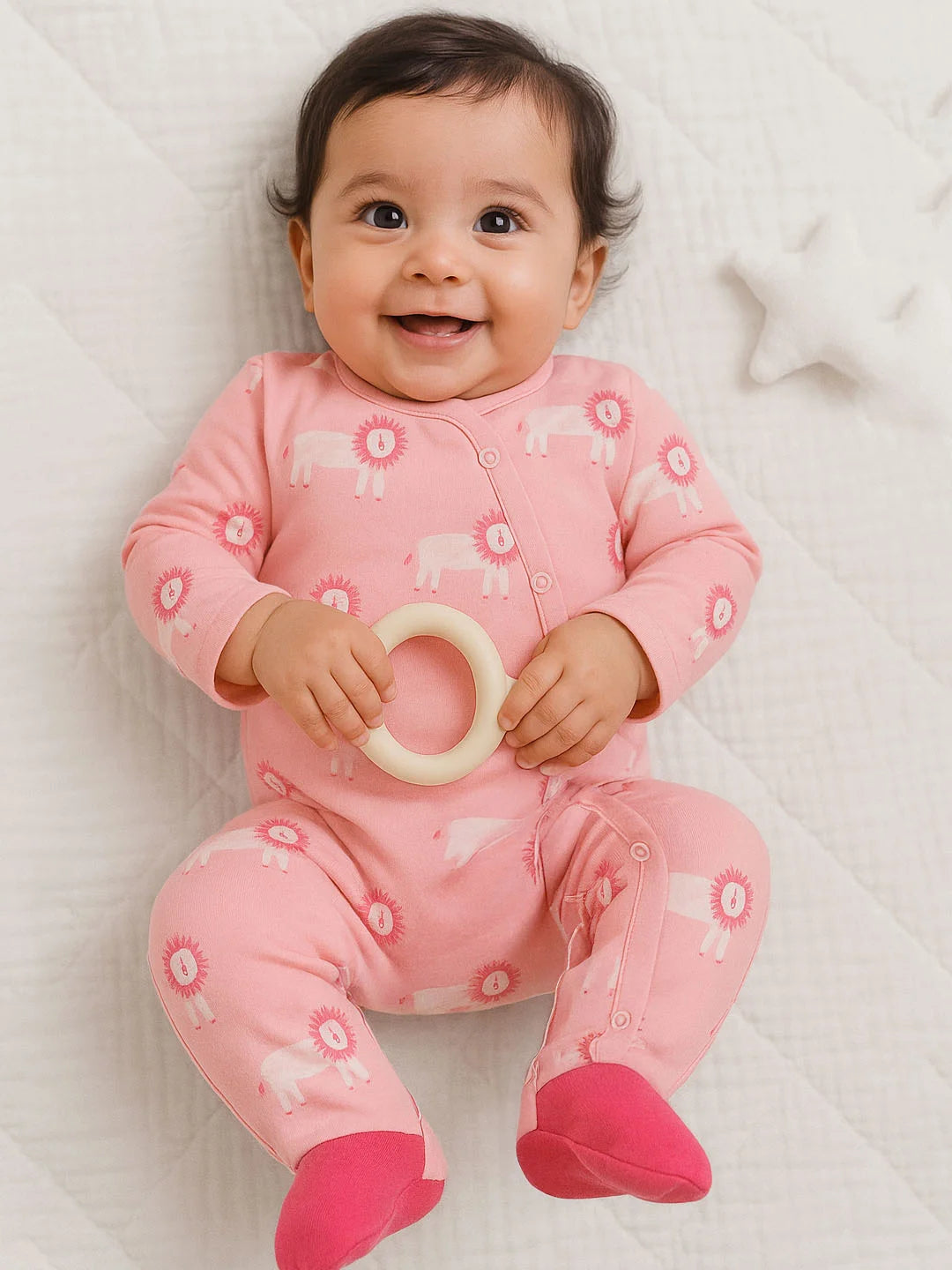 Sher Wrap Style Footed Cotton Sleepsuit