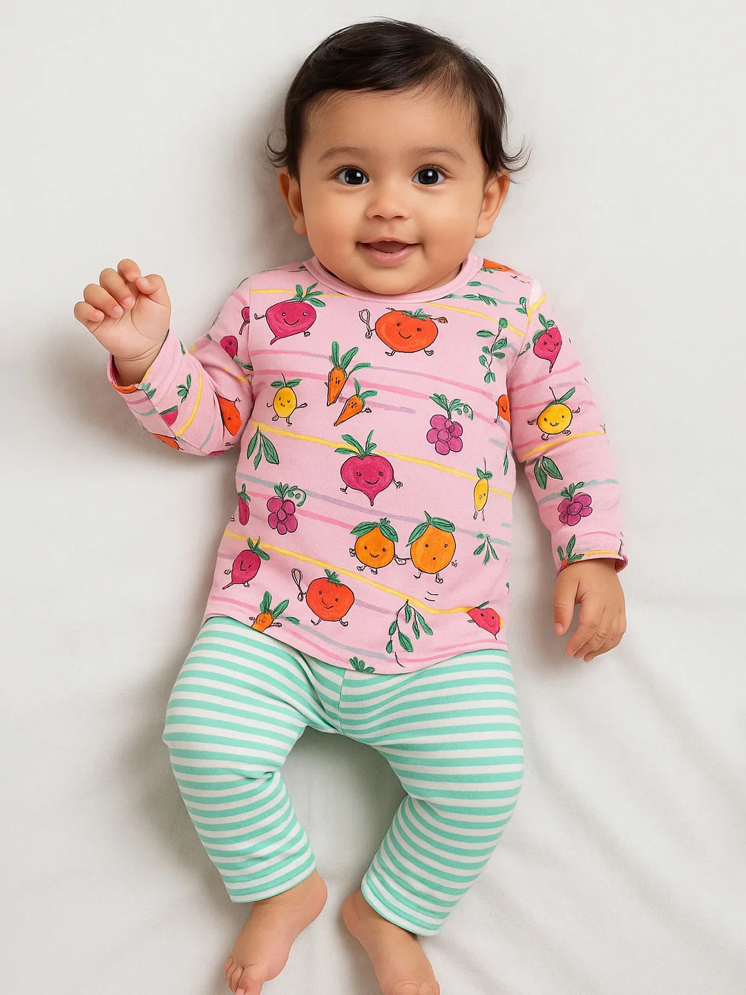 Fun Veggies Cotton Tee & Pants Set
