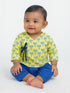 Blue Flower Dhoti Kurta Set- Newborn
