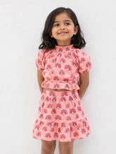Mor Printed Cotton Top & Skirt Set