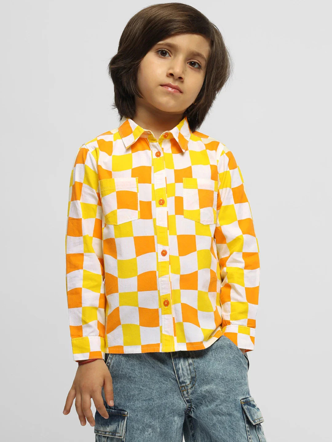 Citrus Checked Cotton Shirt