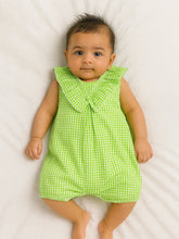 Minty Lemonade Gingham Cotton Romper