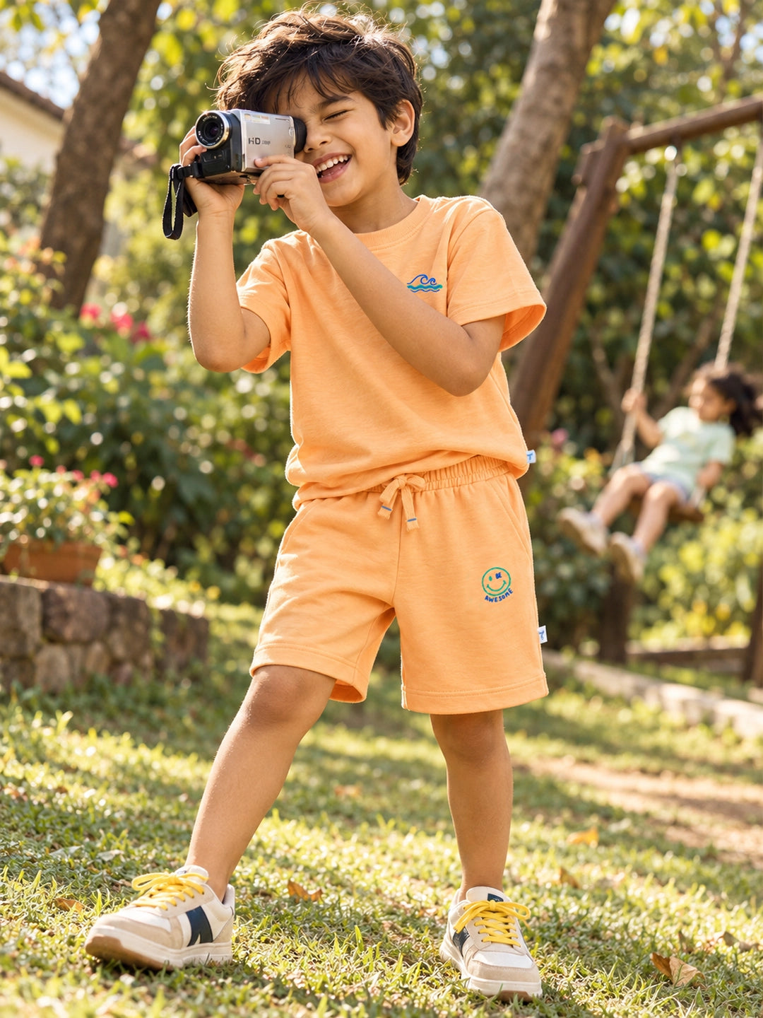 Tangy Orange T-Shirt & Shorts Set