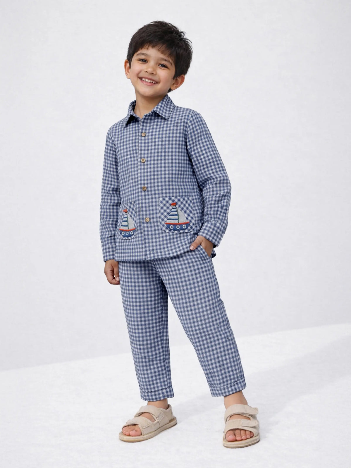 Checkered Blue Co-ord Set