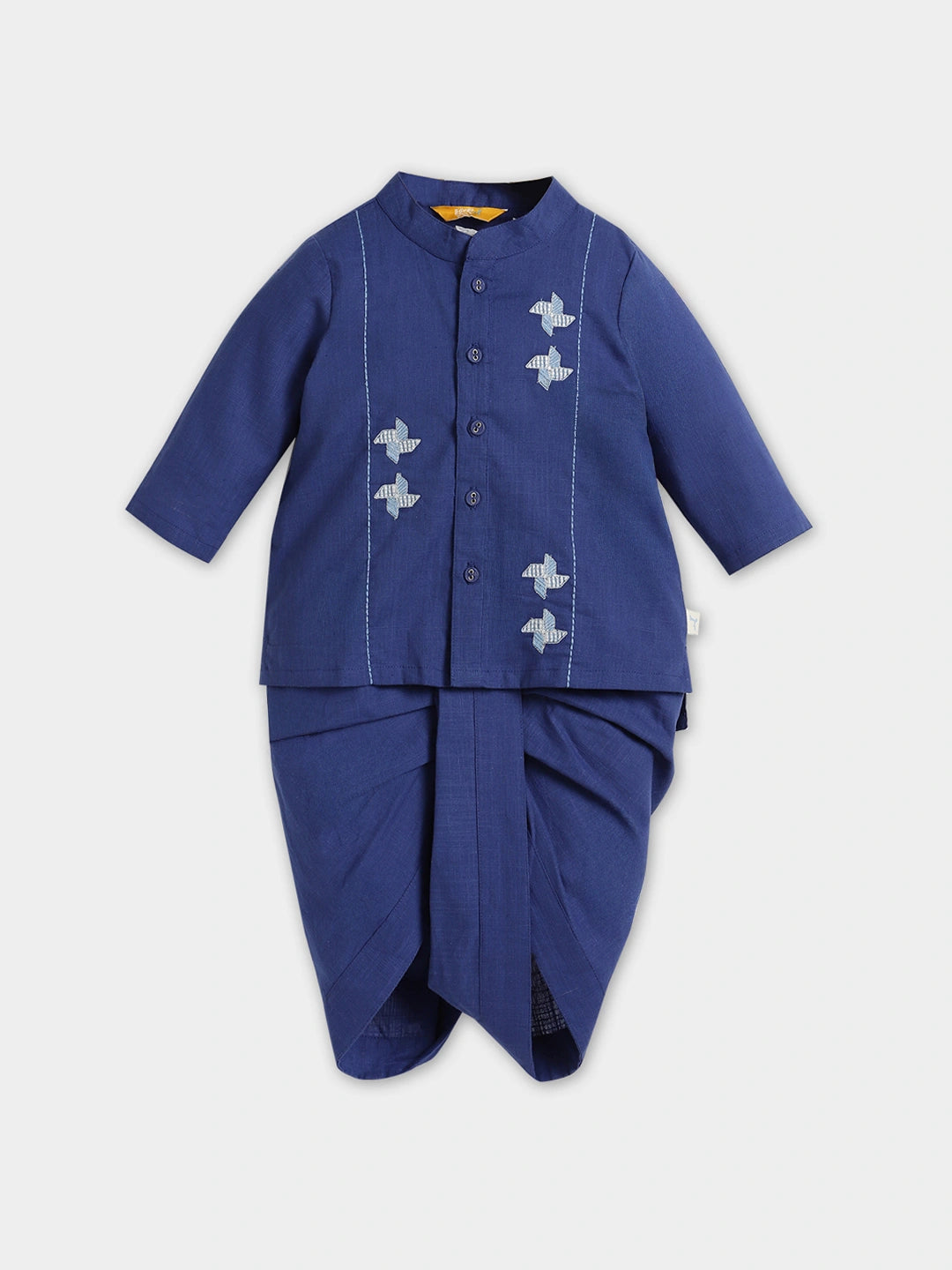 Blue Embroidered Dhoti Kurta Set