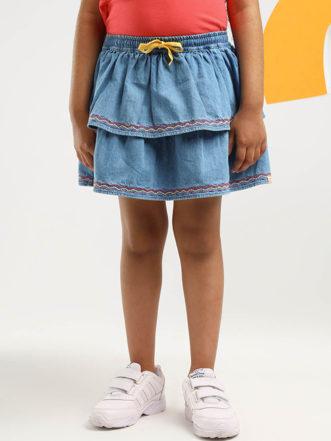 Embroidered Denim Skirt