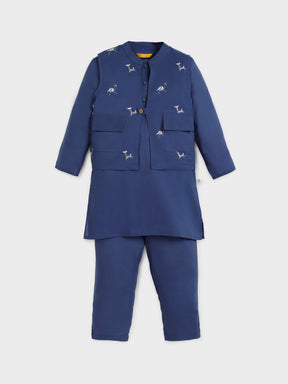 Embroidered Reversible Jacket Set