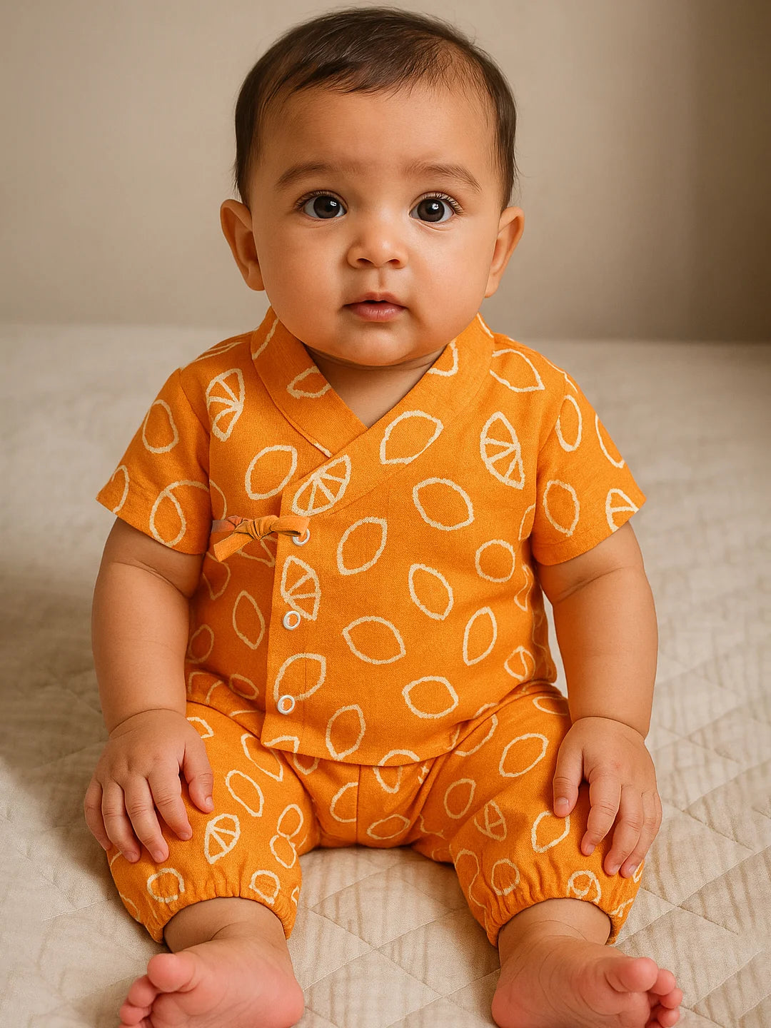 Tangy Twist Wrap Around Cotton Jhabla Set