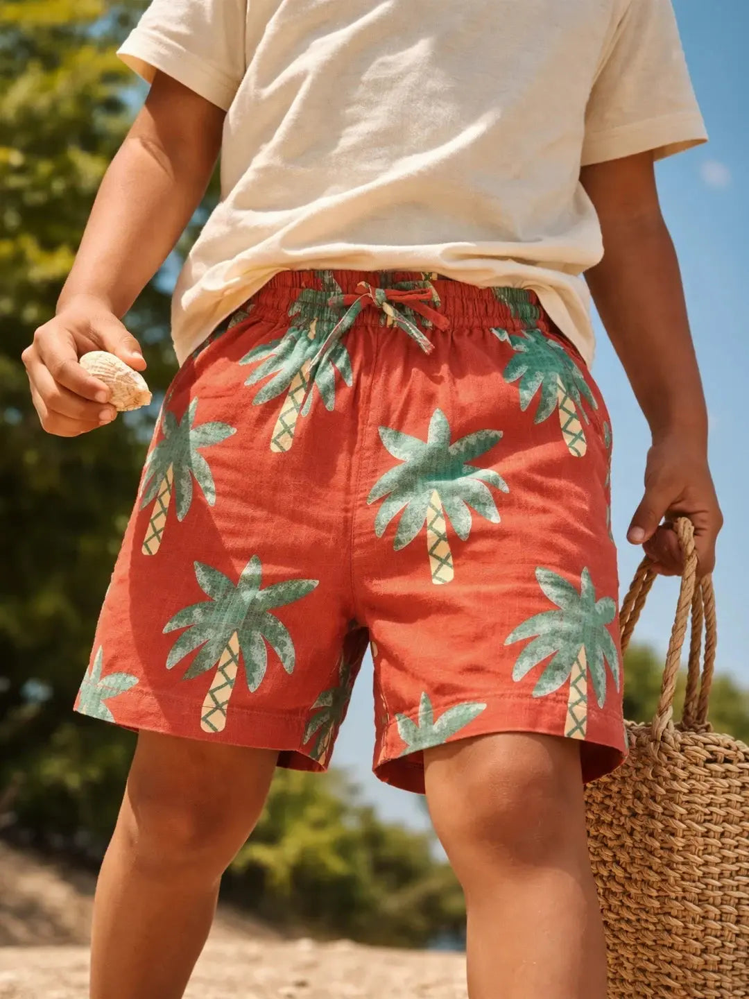 Printed Cotton Shorts