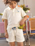 Cloudy Crinkled Cotton Shirt & Shorts Set