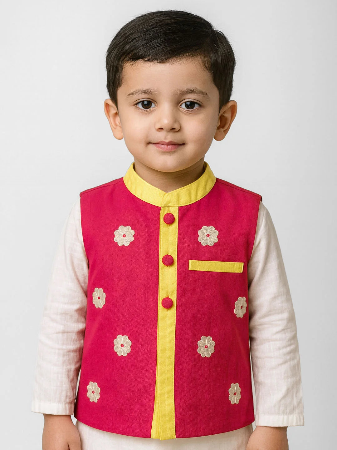 Red Orchid Nehru Jacket