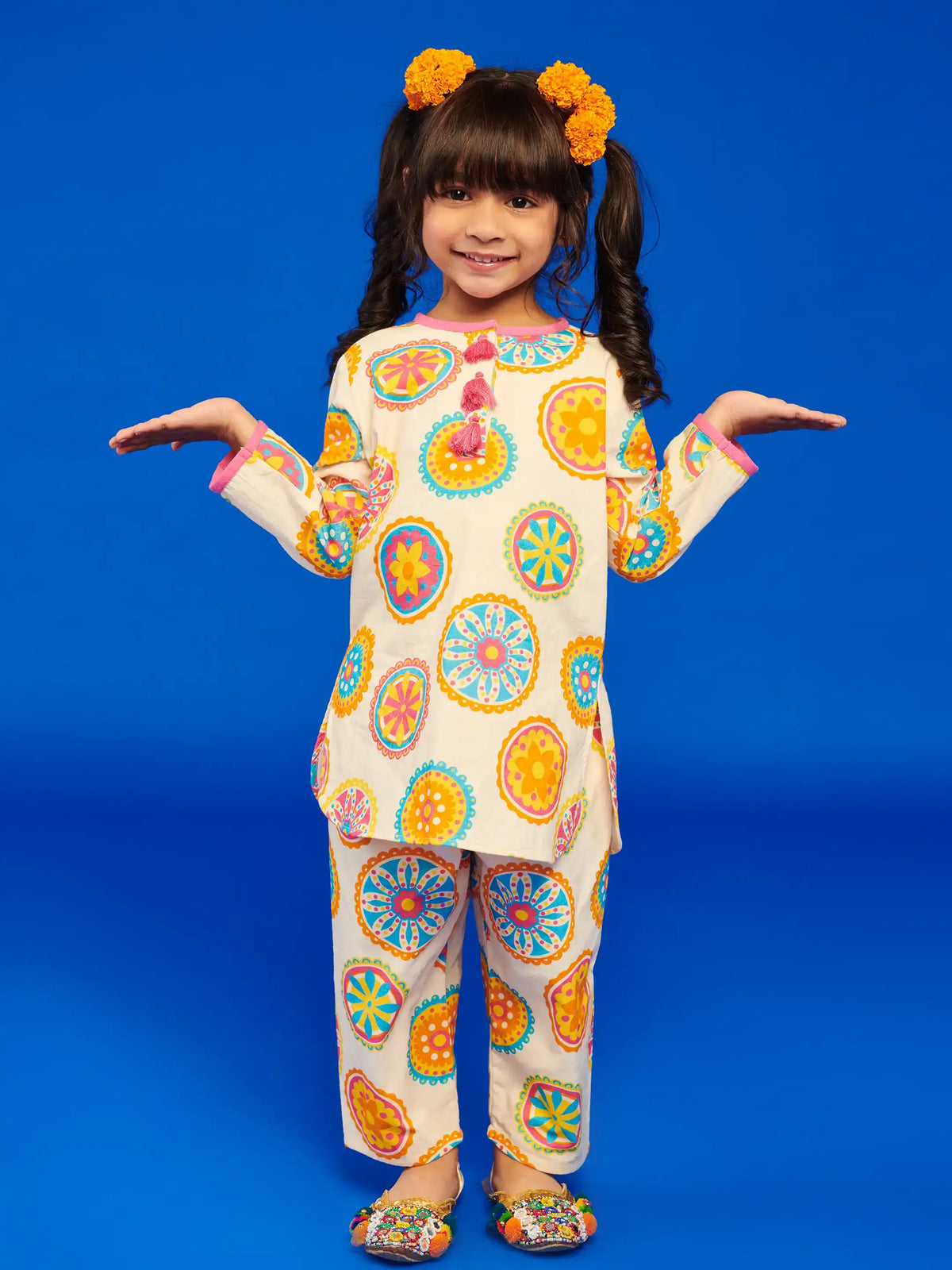 Mandana Girls Matching Kurta Set Somersault