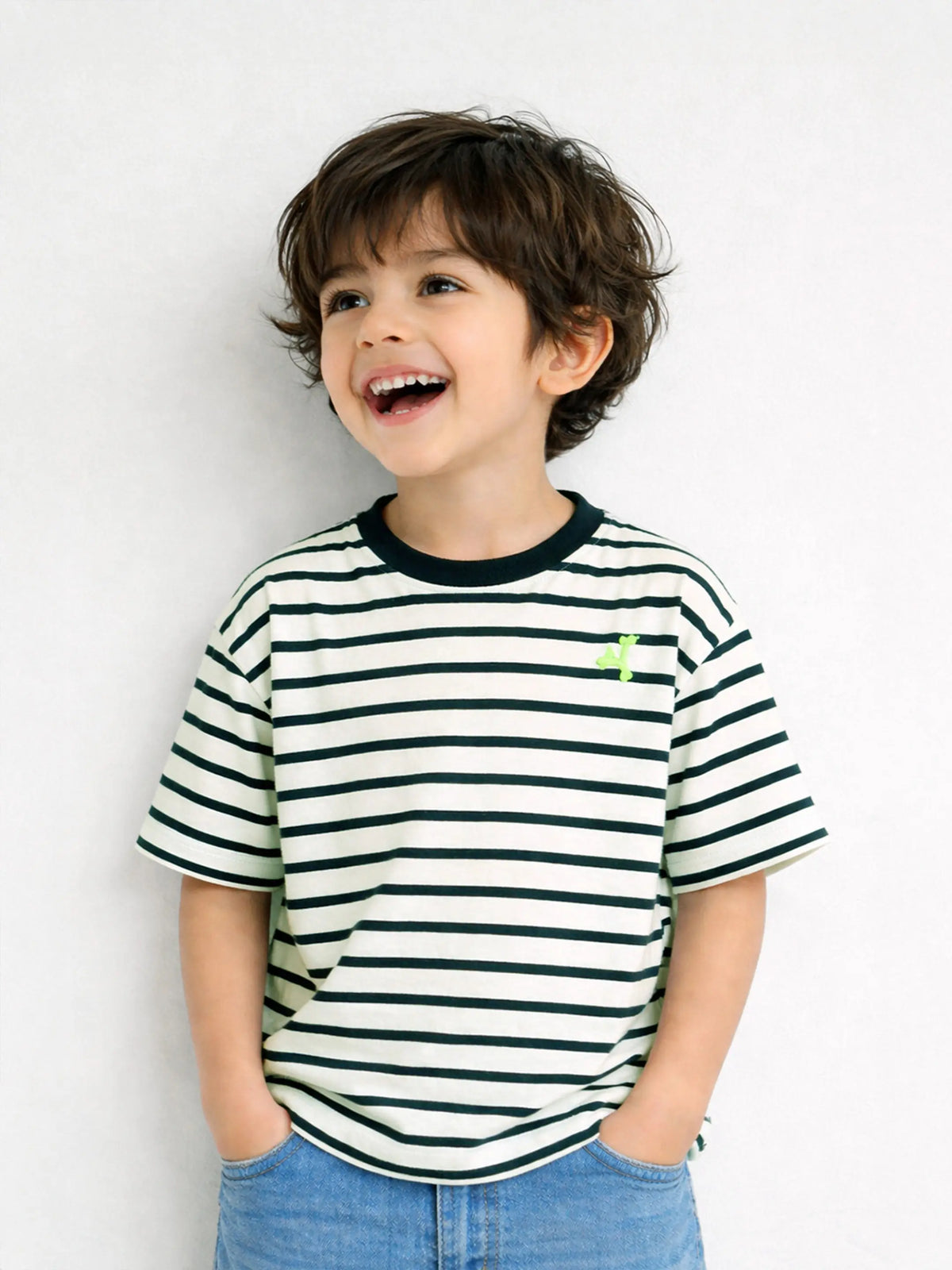 Deep Sea Striped Cotton T-Shirt