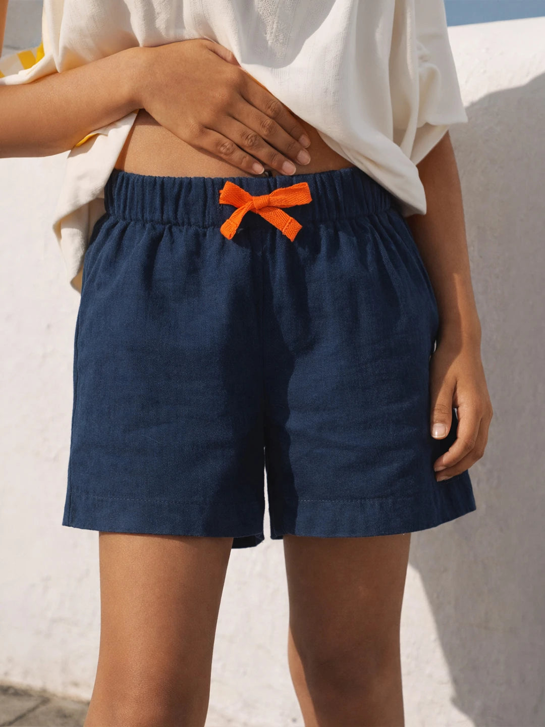 Navy Muslin Shorts