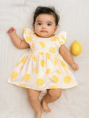 Lemon Slice Printed Jacquard Dress