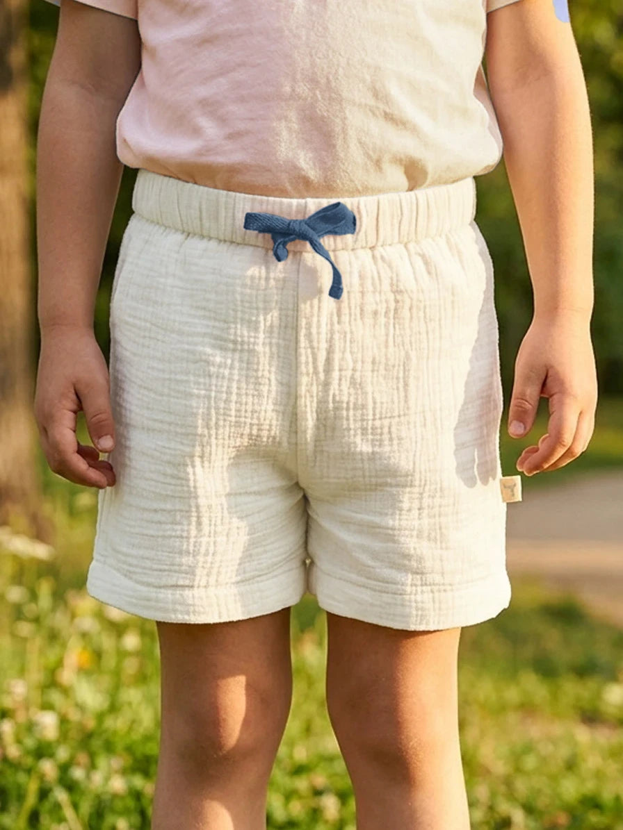 Ecru Muslin Shorts