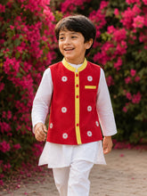 Red Orchid Nehru Jacket