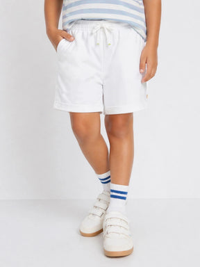 White Cotton Drawstring Shorts