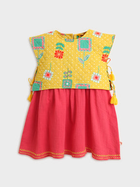 Quilted Overlay Strap Dress