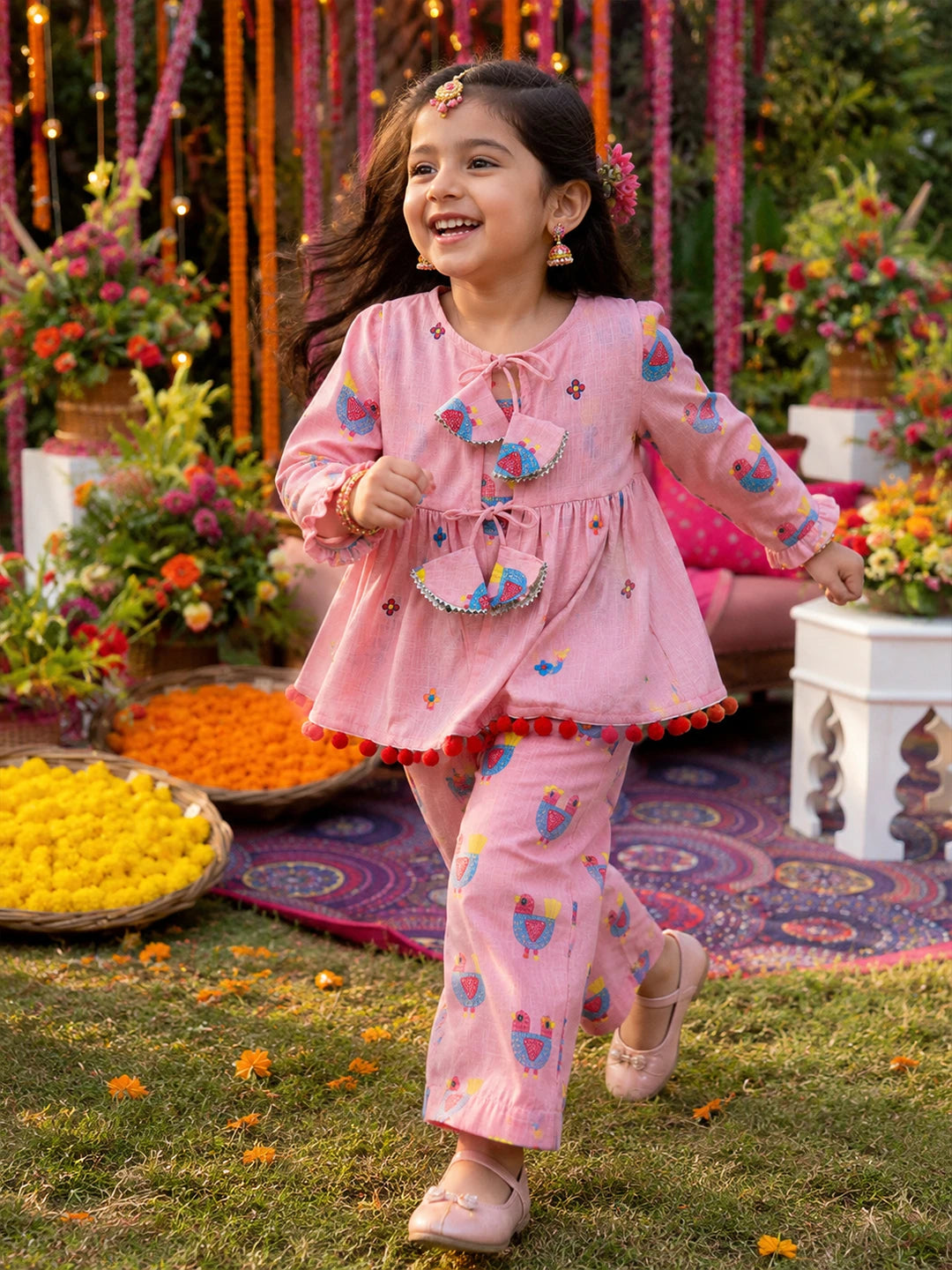 Printed Top Pajama & Shrug Set