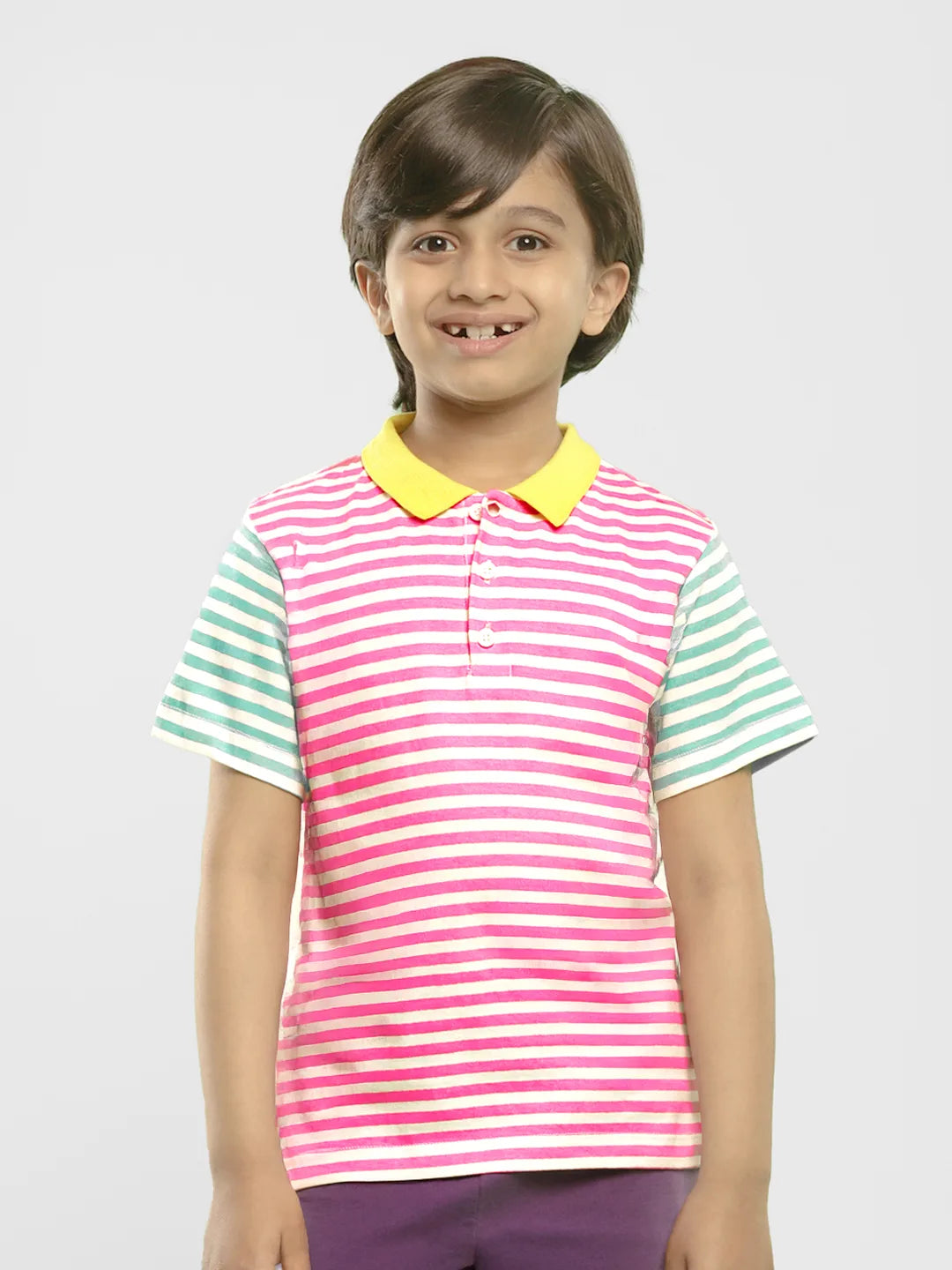 Striped Cotton Polo Tee