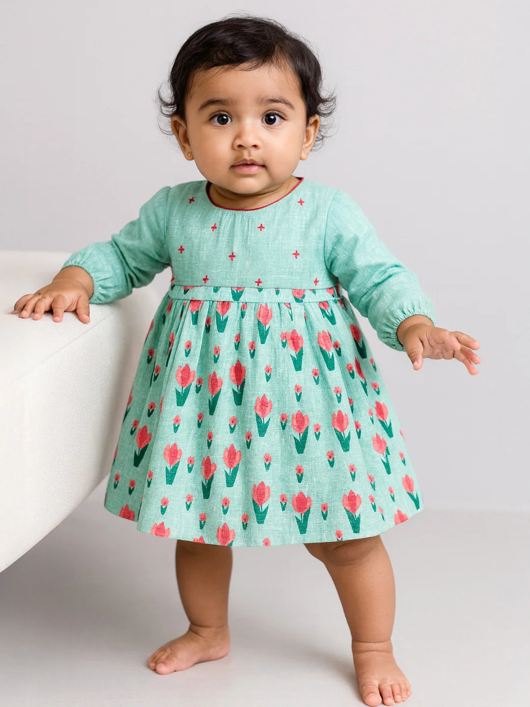 Green Tulip Bodysuit and Skirt Set- Newborn