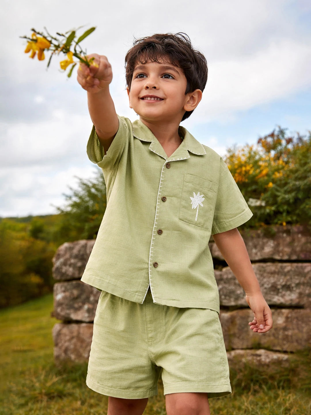 Solid Shirt & Shorts Set