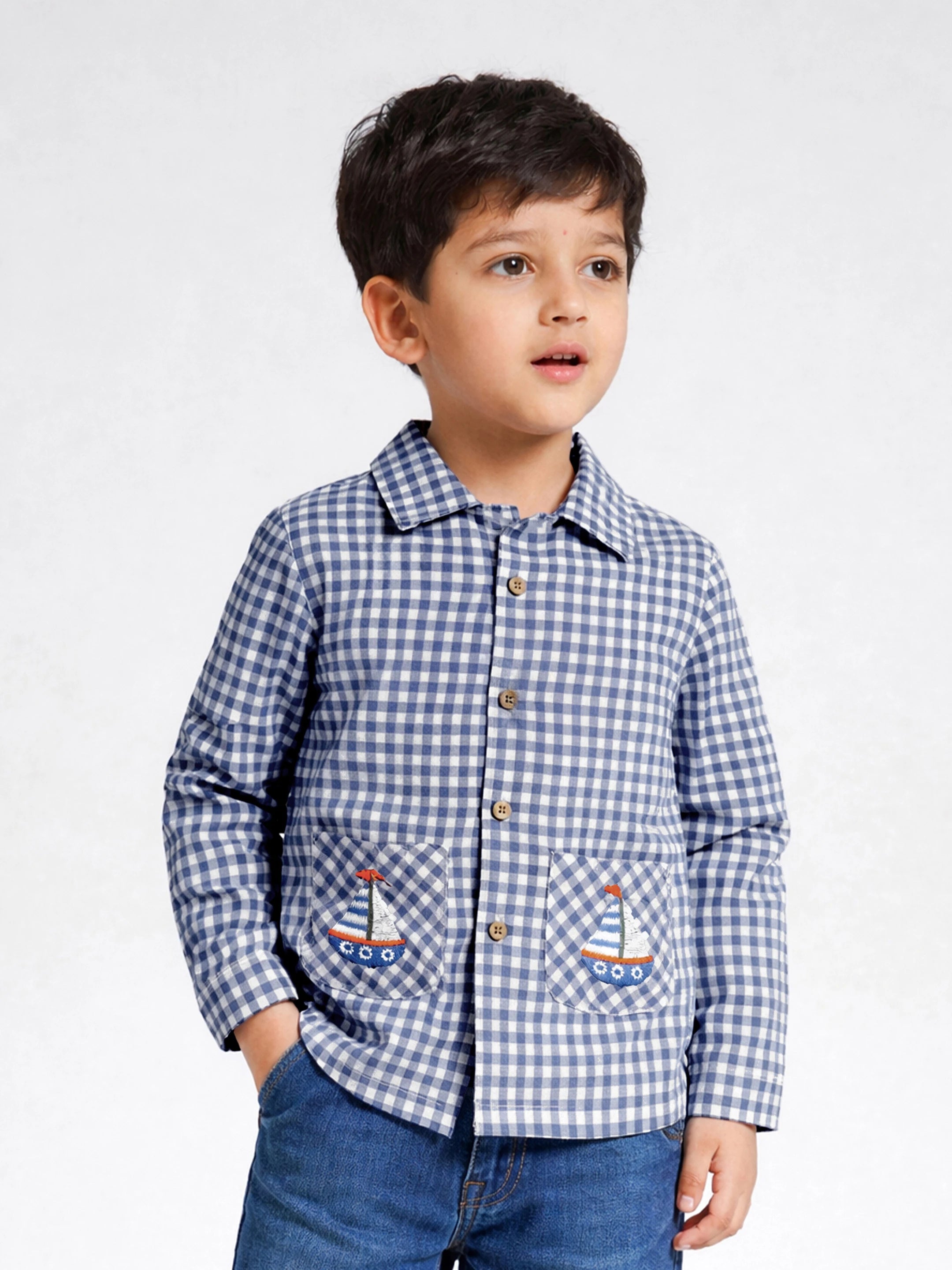 Checkered Blue Shirt